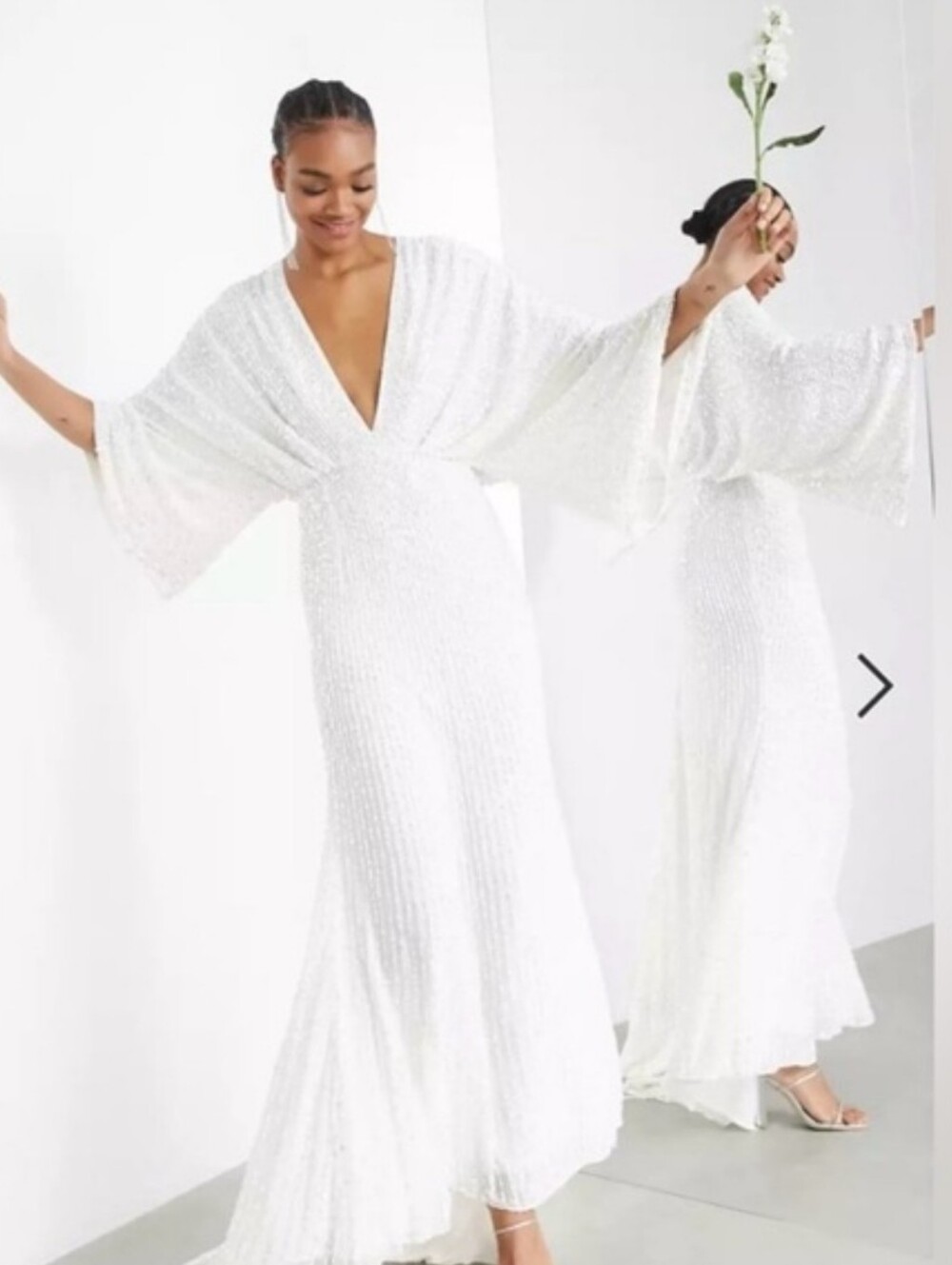ASOS Sequin Deep V Wedding Dress